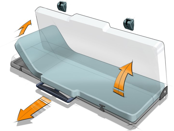 Berco - Bed Headrest Arrows Automotive Interior Concept Product Marker Photoshop ID Industrial Design Sketch