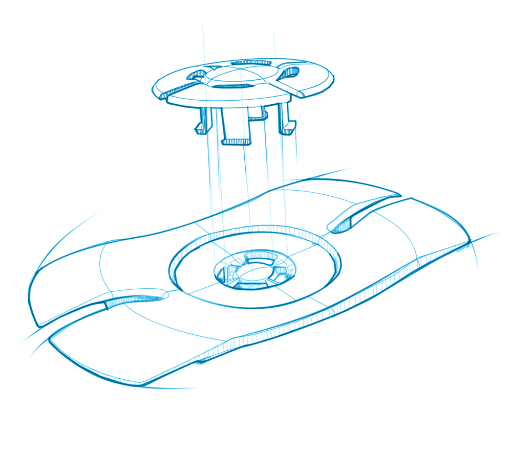 Berco - Blue Pen Concept Sketch ID Industrial Design Engineering Comfiflex Plastic